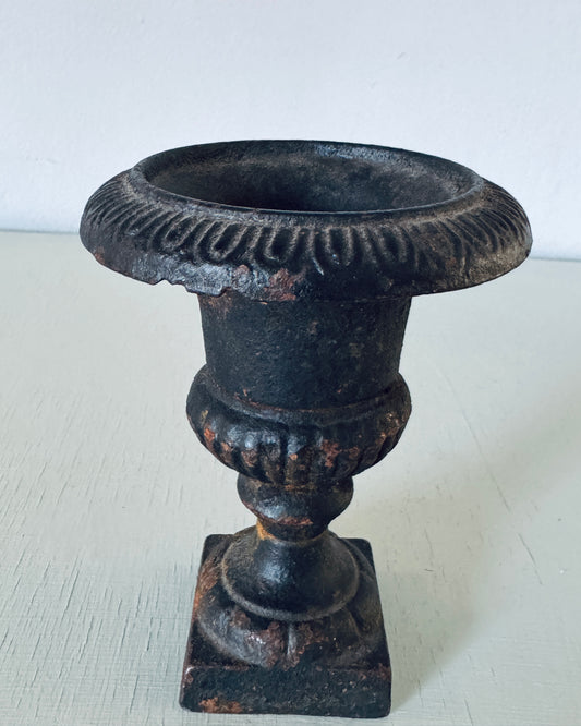Small vintage Cast Iron Garden Urn Planter