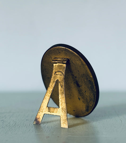 Antique Oval Brass Portrait Frame