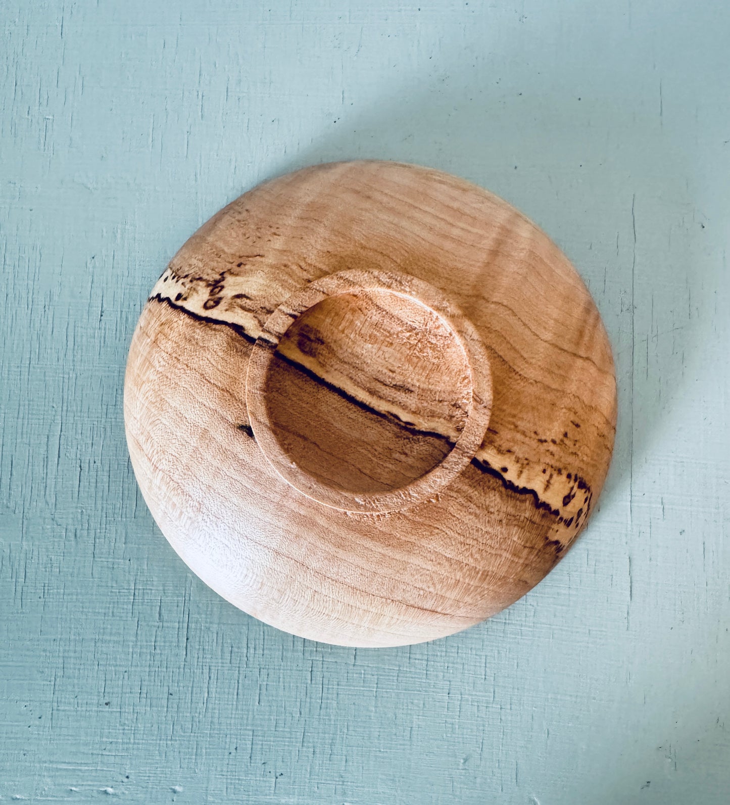 Spalted Curly Maple Hand-turned Bowl
