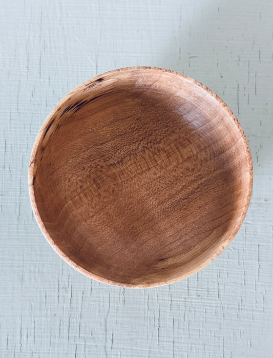 Small Spalted Curly Maple Hand-turned Bowl