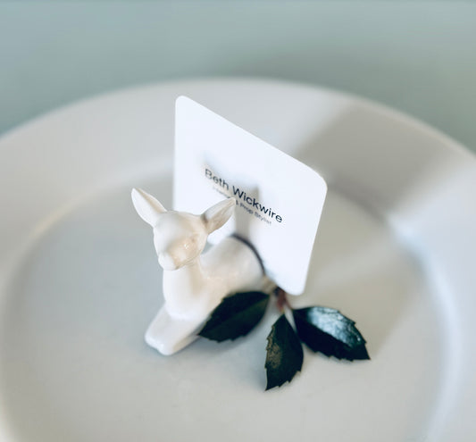 Set of 4 Vintage-style Deer Placecard Holders