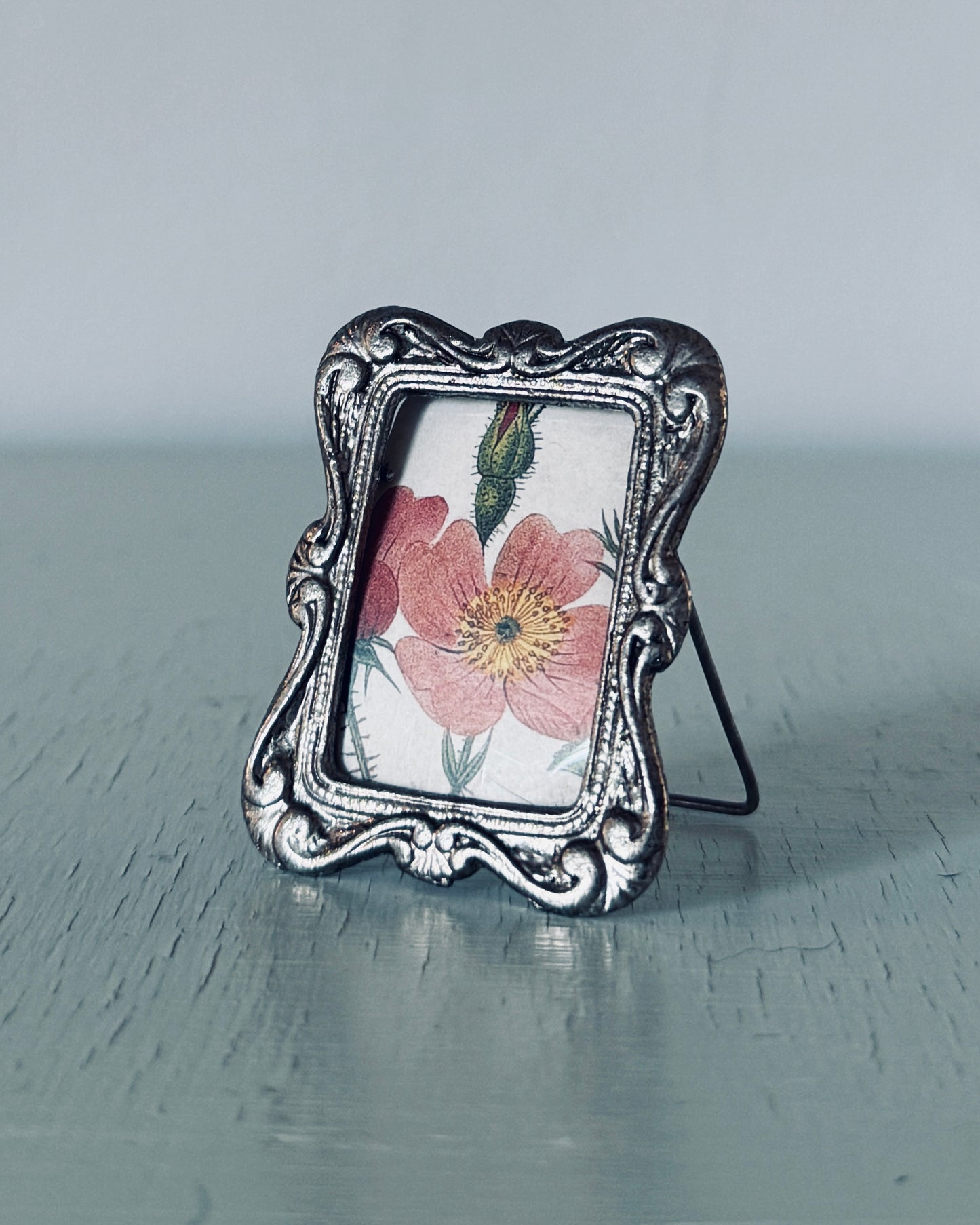 Vintage Metal Miniature Ornate Picture Frame