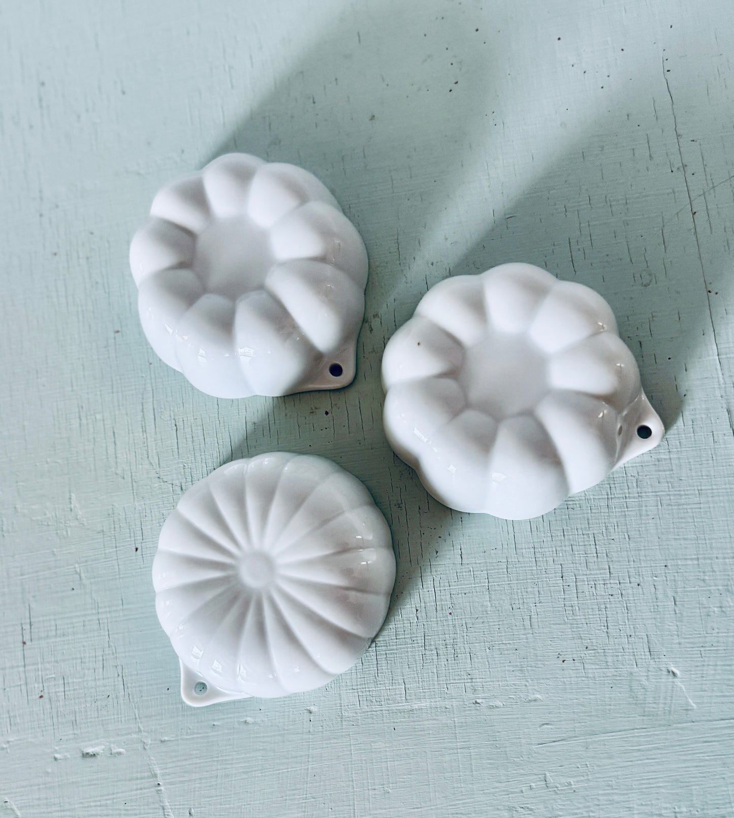 Set of 3 Porcelain Jelly Moulds or Trinket Dishes