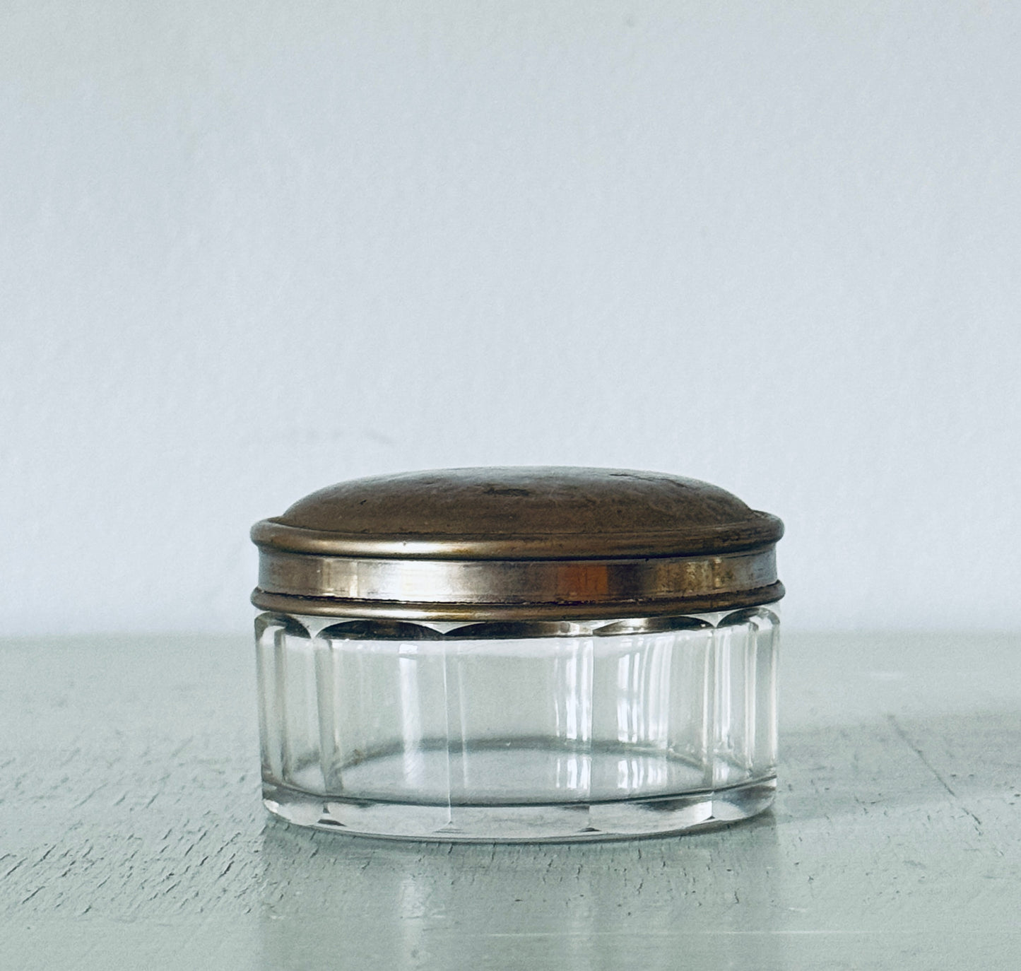 Set of 2 Antique Glass Vanity Jars