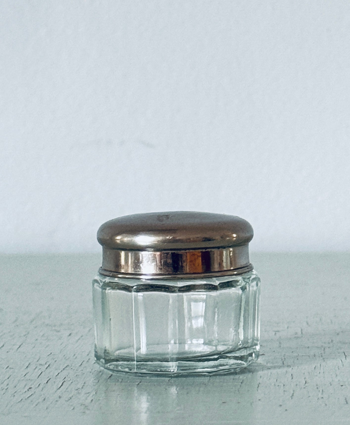 Set of 2 Antique Glass Vanity Jars