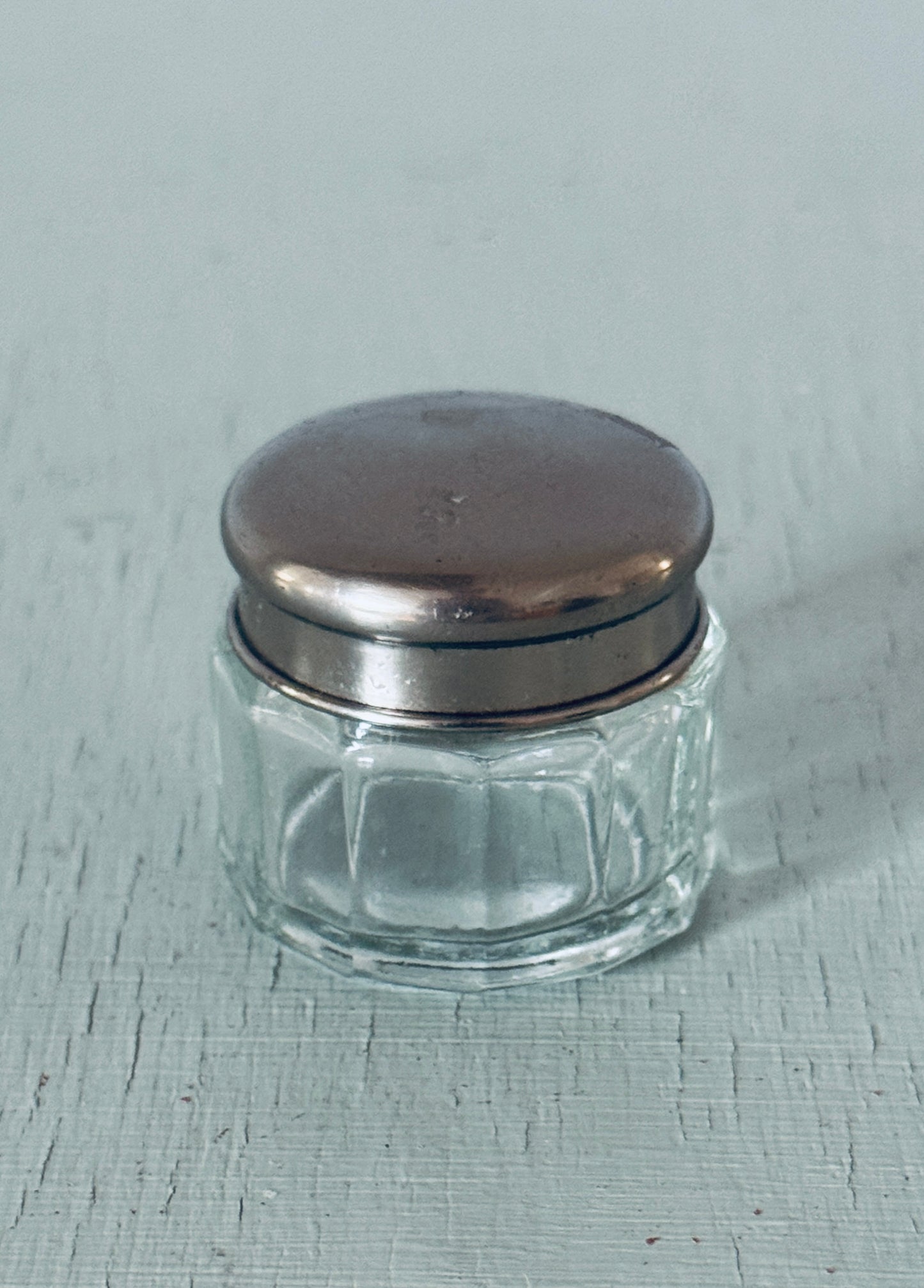 Set of 2 Antique Glass Vanity Jars