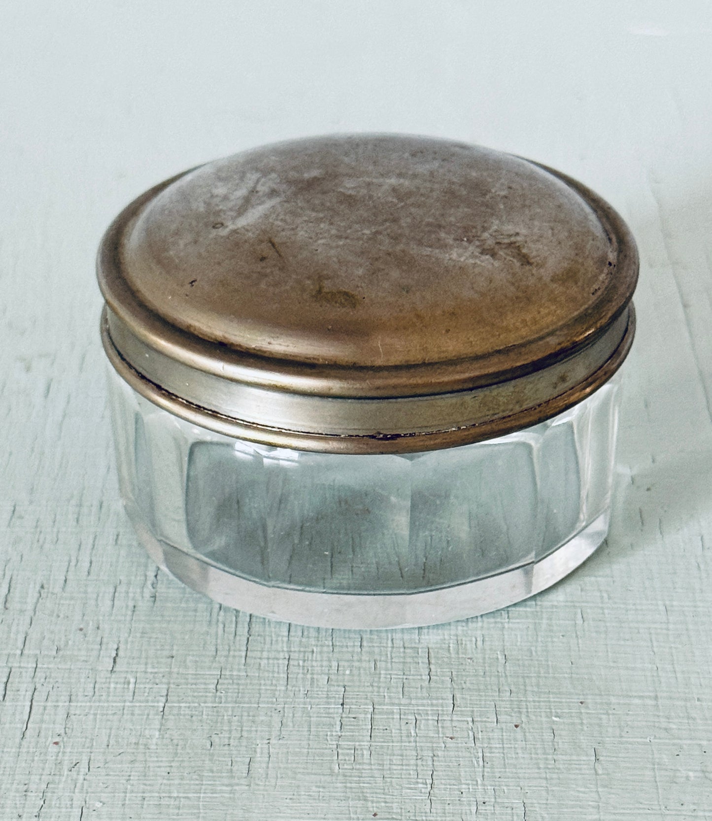 Set of 2 Antique Glass Vanity Jars