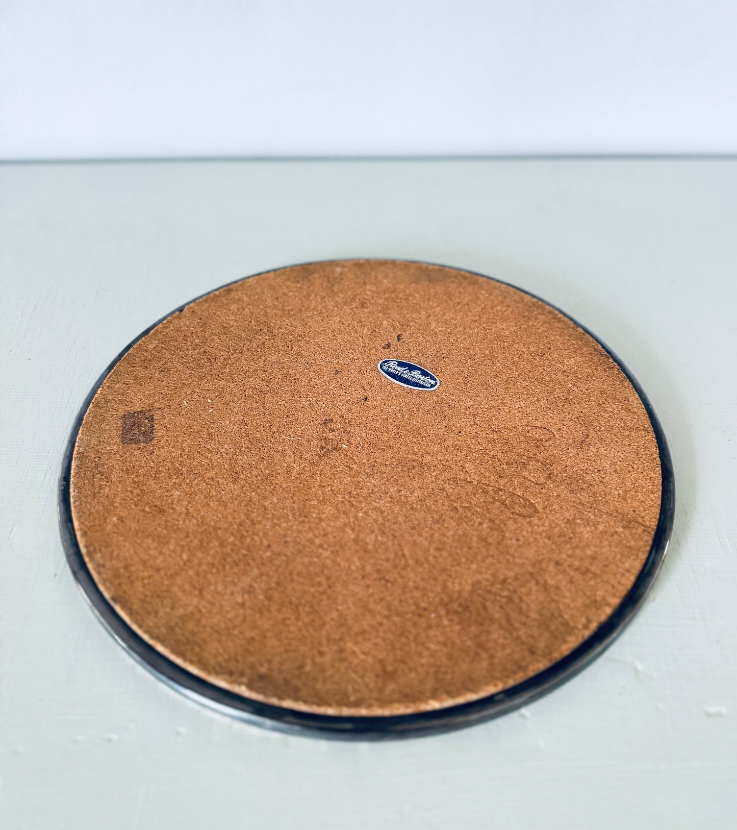 Vintage Silver Rim Vanity Mirror Tray