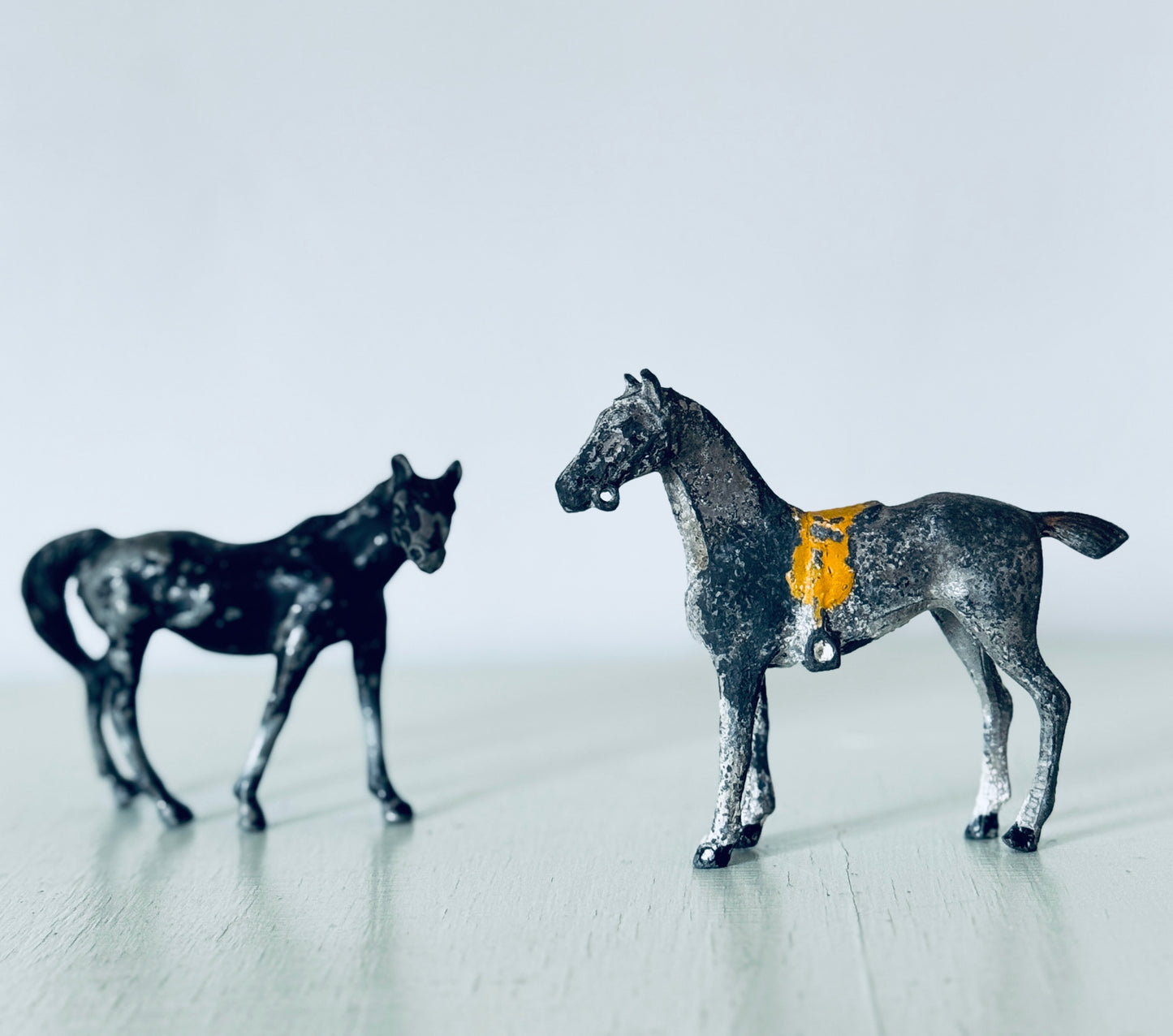 2 Vintage Lead Horse Toys