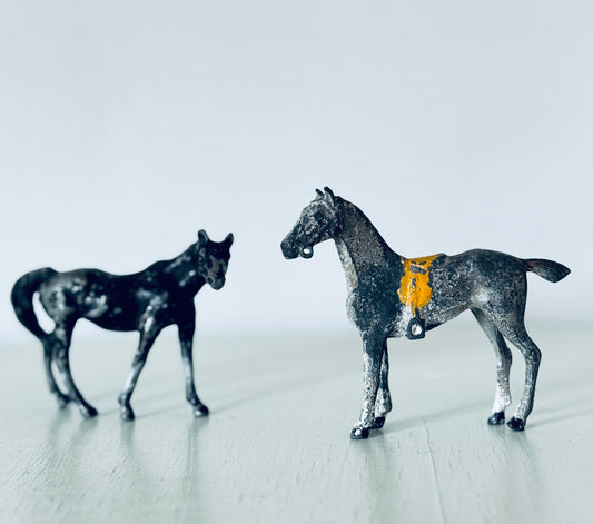 2 Vintage Lead Horse Toys