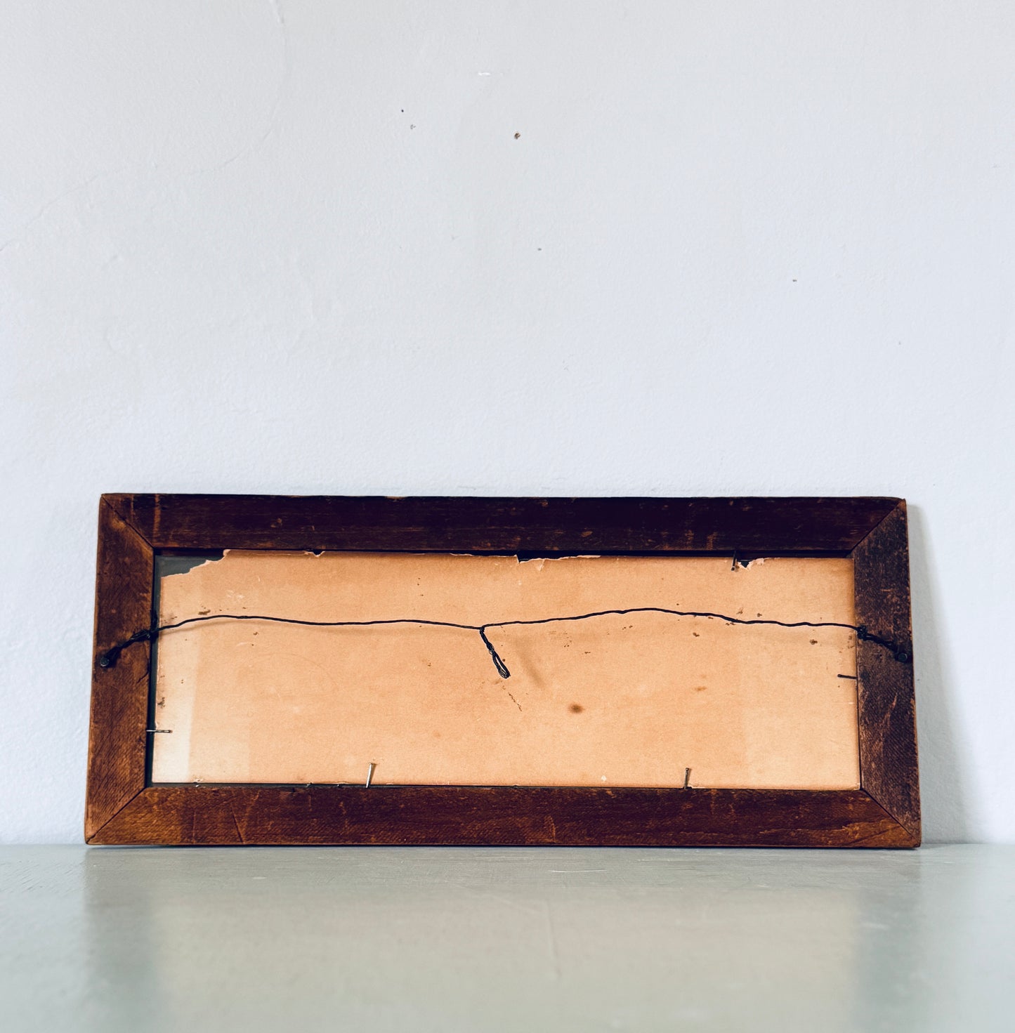 Vintage Rectangular Wooden Framed Rural Landscape Print