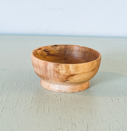 Small Spalted Curly Maple Hand-turned Bowl