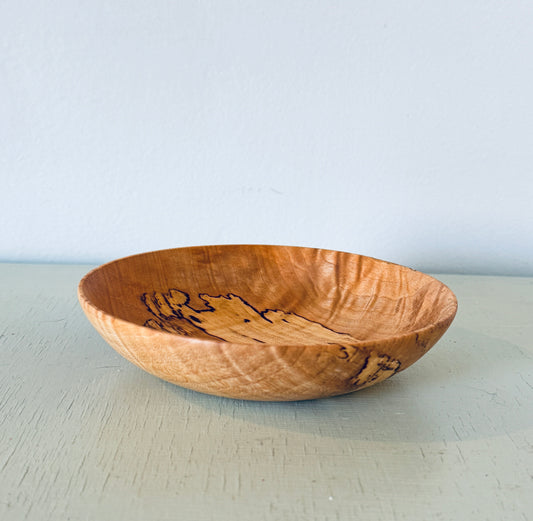 Spalted Curly Maple Hand-turned Bowl