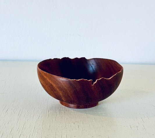 Small Live-Edge Hand-turned Walnut Bowl