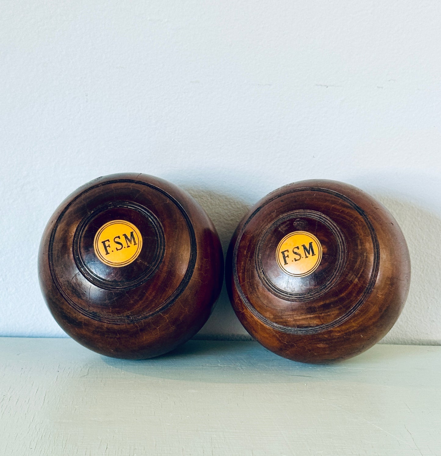 Pair of Antique Glasgow Lawn Bowling Balls