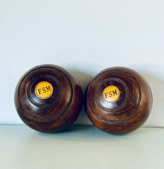 Pair of Antique Glasgow Lawn Bowling Balls
