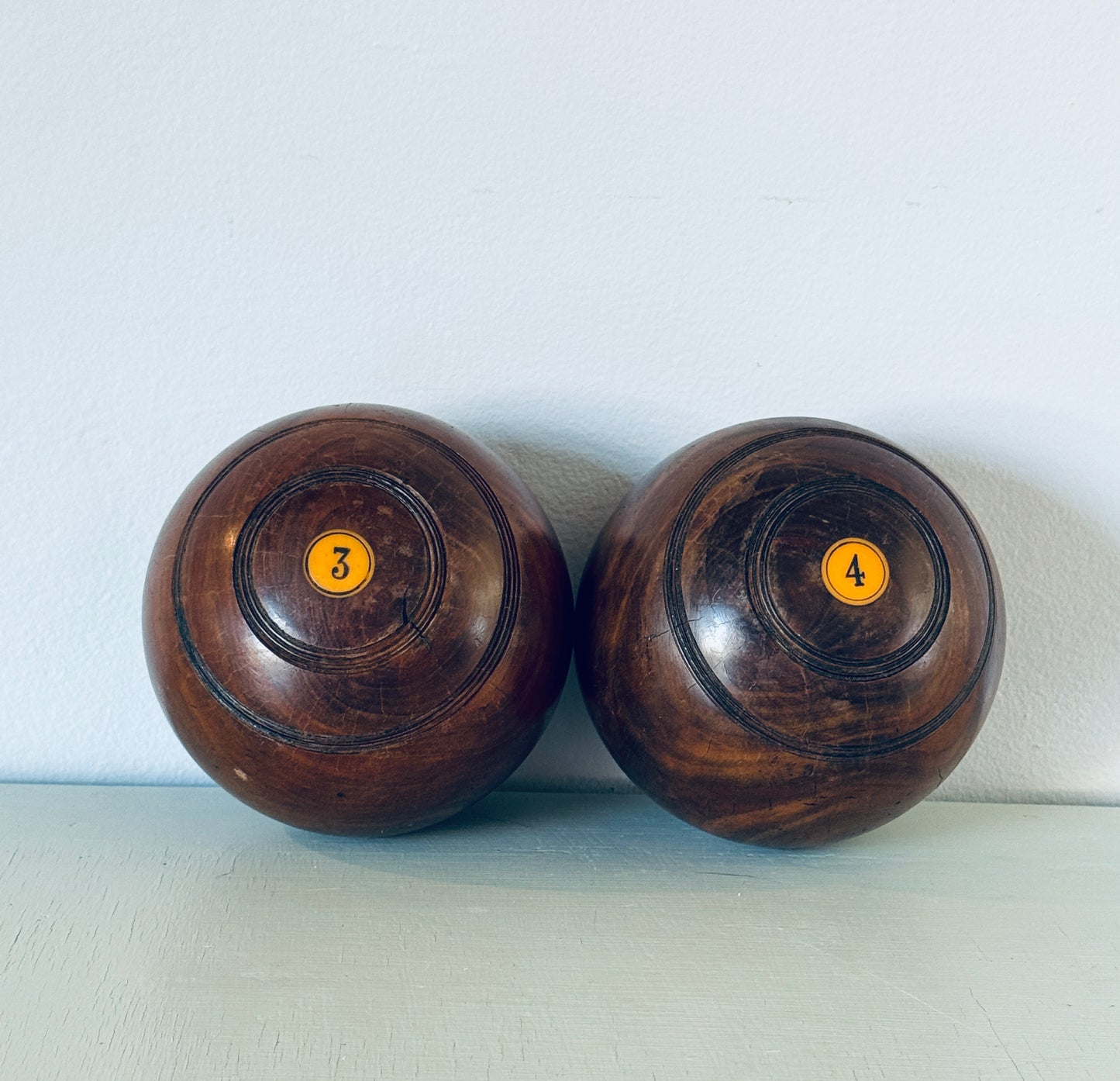 Pair of Antique Glasgow Lawn Bowling Balls