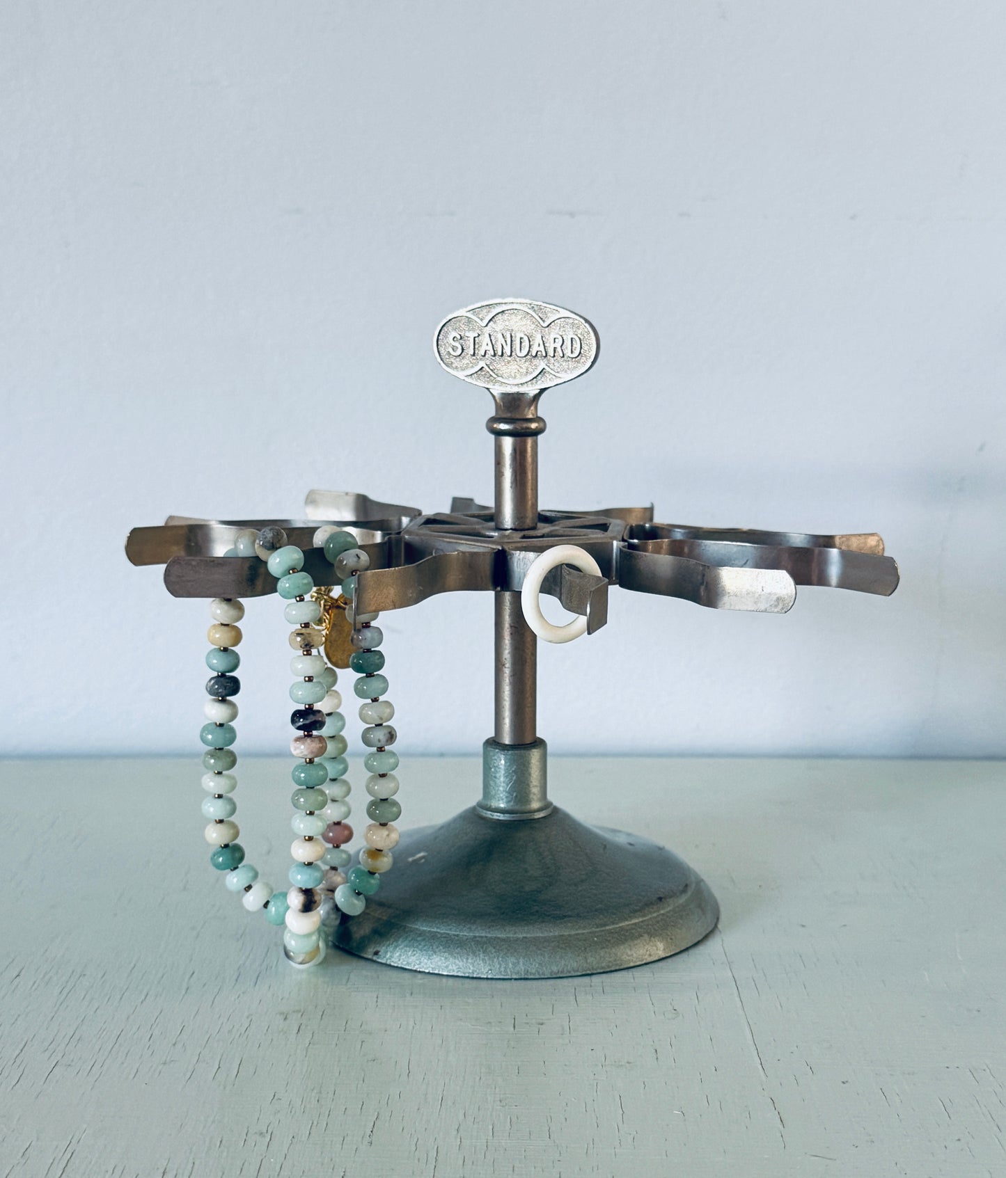 Vintage Mid-Century Standard Metal Carousel Turn Rack Stamp Holder