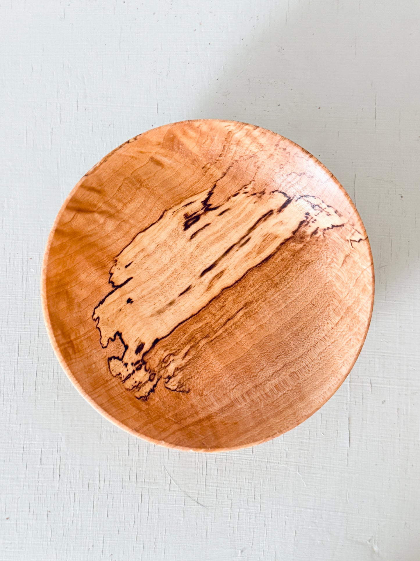 Spalted Curly Maple Hand-turned Bowl
