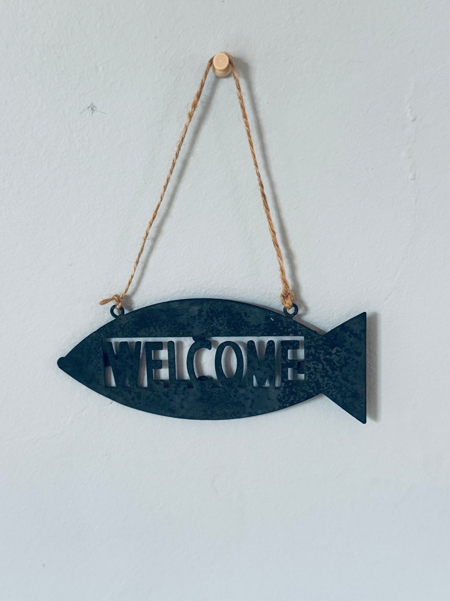 Rustic Metal Fish Welcome Sign