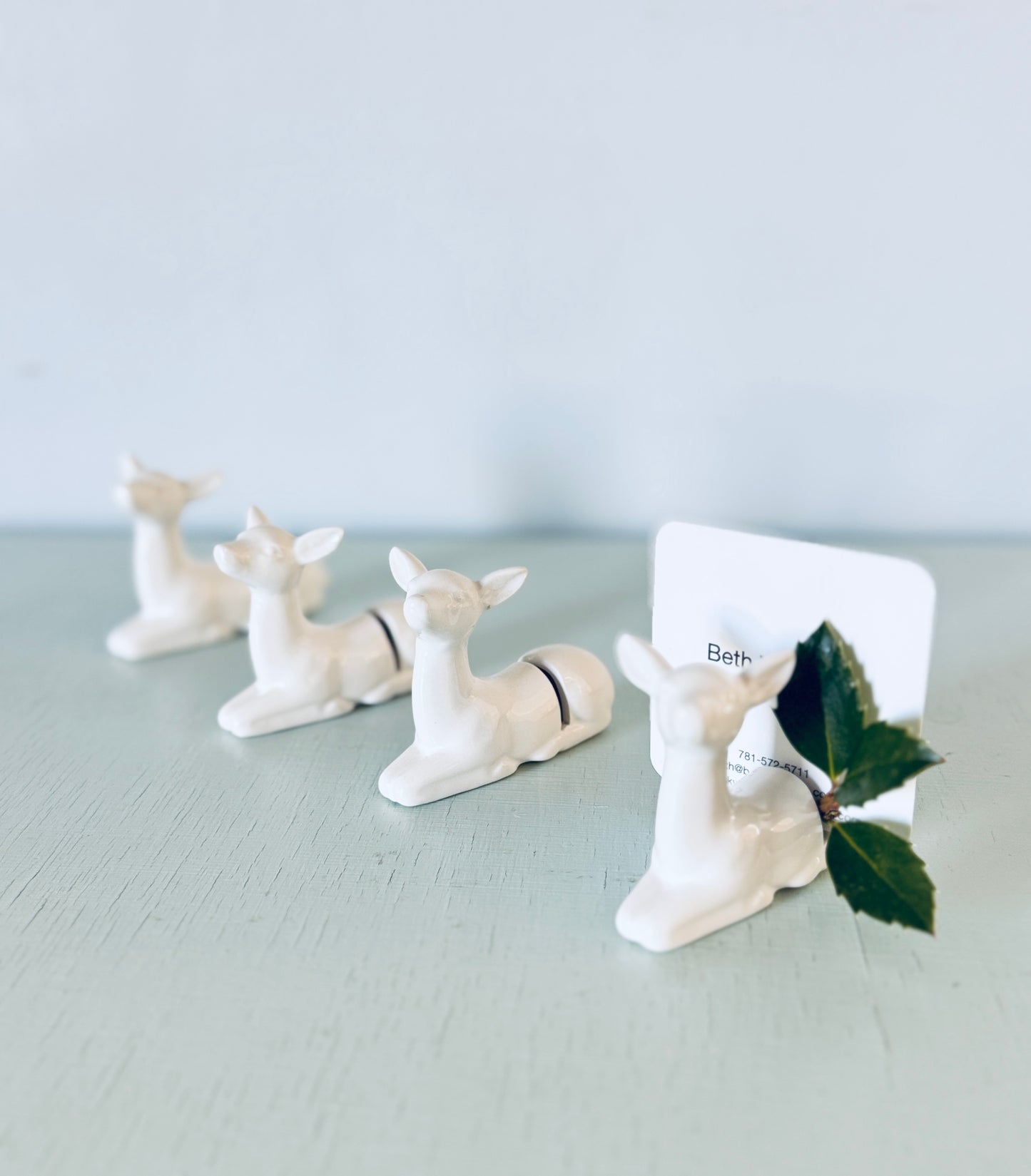 Set of 4 Vintage-style Deer Placecard Holders