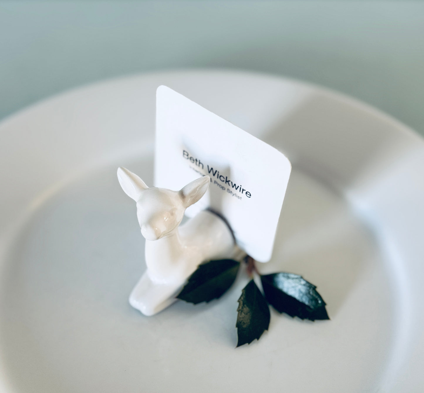Set of 4 Vintage-style Deer Placecard Holders